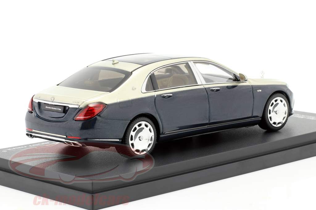 Mercedes-Maybach S级 2019 无烟煤 蓝色 / 文石 银 1:43 Almost Real