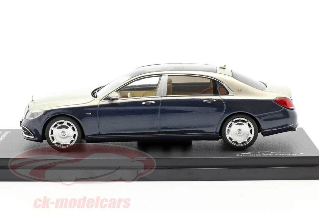 Mercedes-Maybach S class 2019 anthracite blue / aragonite silver 1:43 Almost Real