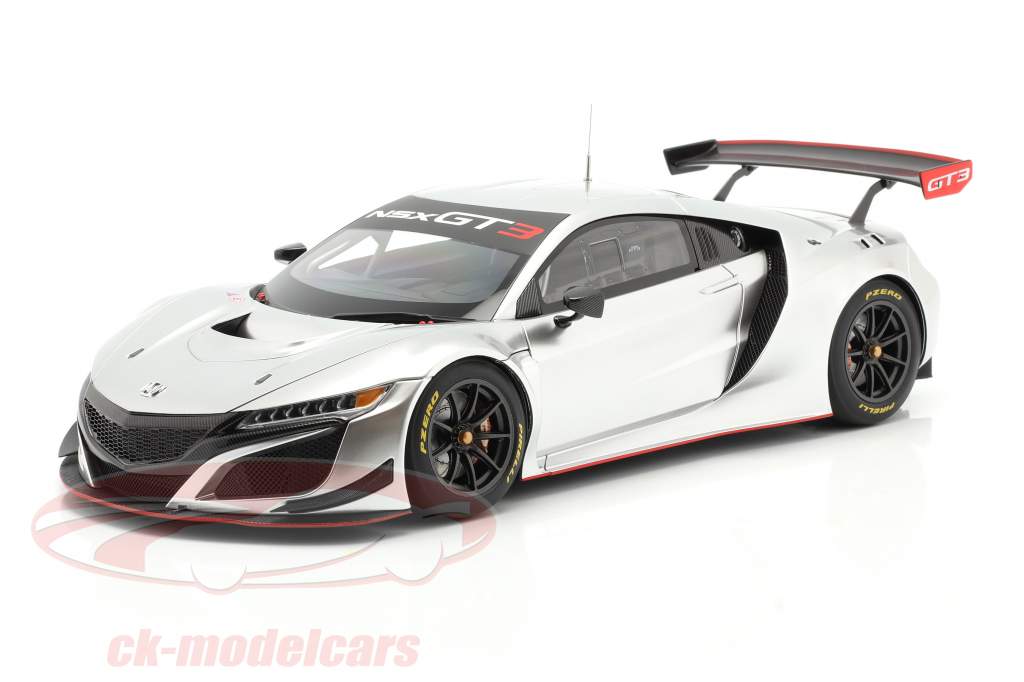 Honda NSX GT3 Année de construction 2018 hyper argent 1:18 AUTOart