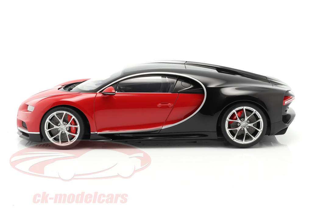 Bugatti Chiron Byggeår 2017 rød / sort 1:12 AUTOart