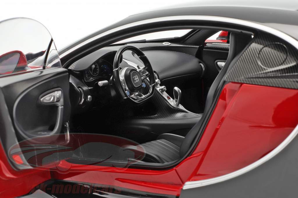 Bugatti Chiron Byggeår 2017 rød / sort 1:12 AUTOart
