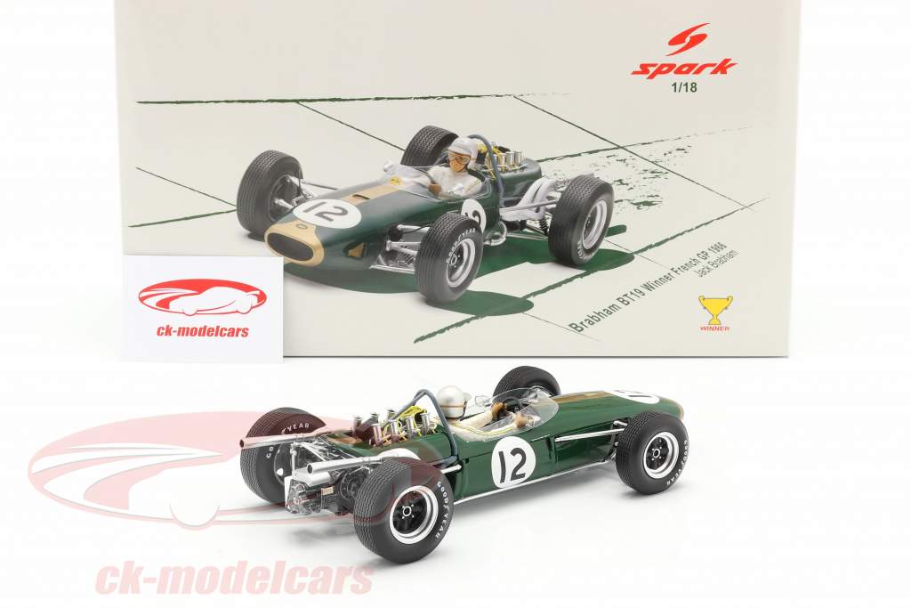 Jack Brabham Brabham BT19 #12 Weltmeister Frankreich GP Formel 1 1966 1:18 Spark