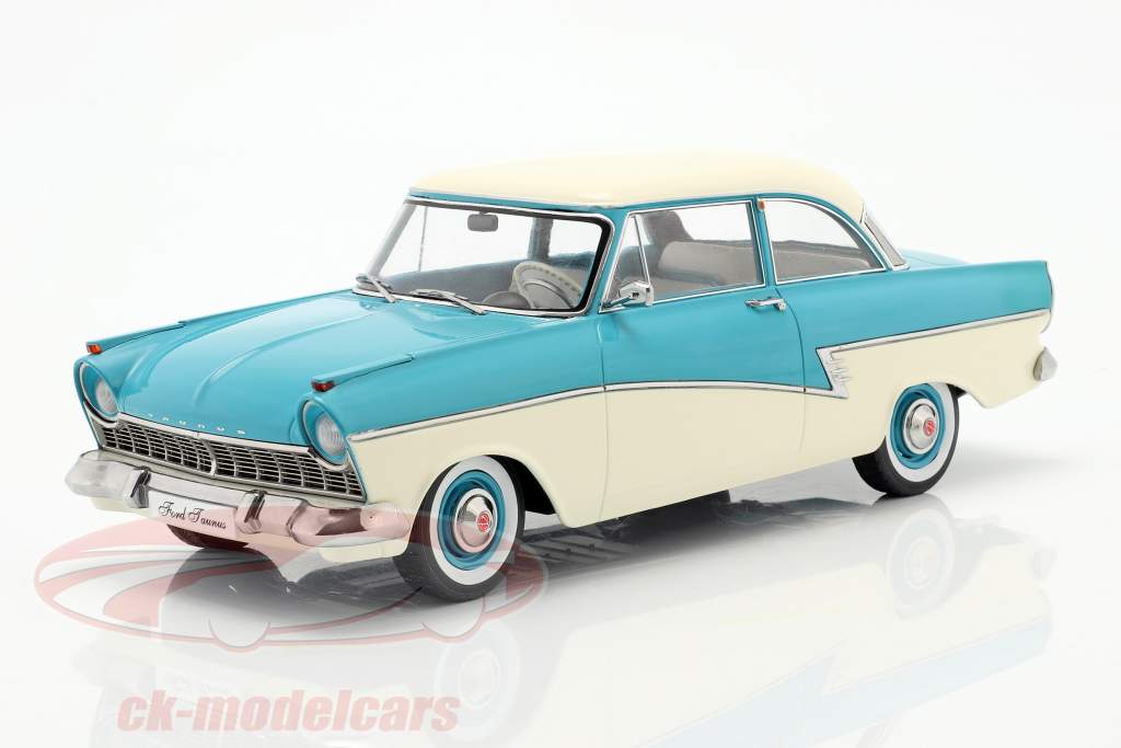 Ford Taunus 17M P2 Bouwjaar 1957 turkoois / Wit 1:18 KK-Scale