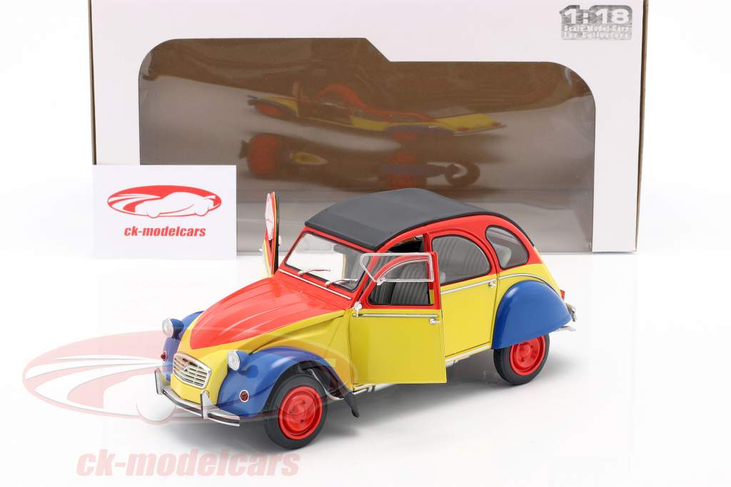 Citroen 2CV6 Ricard year 1985 yellow / red / blue 1:18 Solido