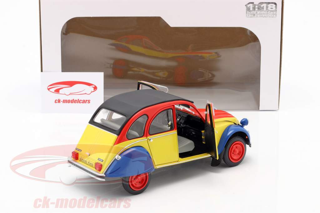 Citroen 2CV6 Ricard year 1985 yellow / red / blue 1:18 Solido
