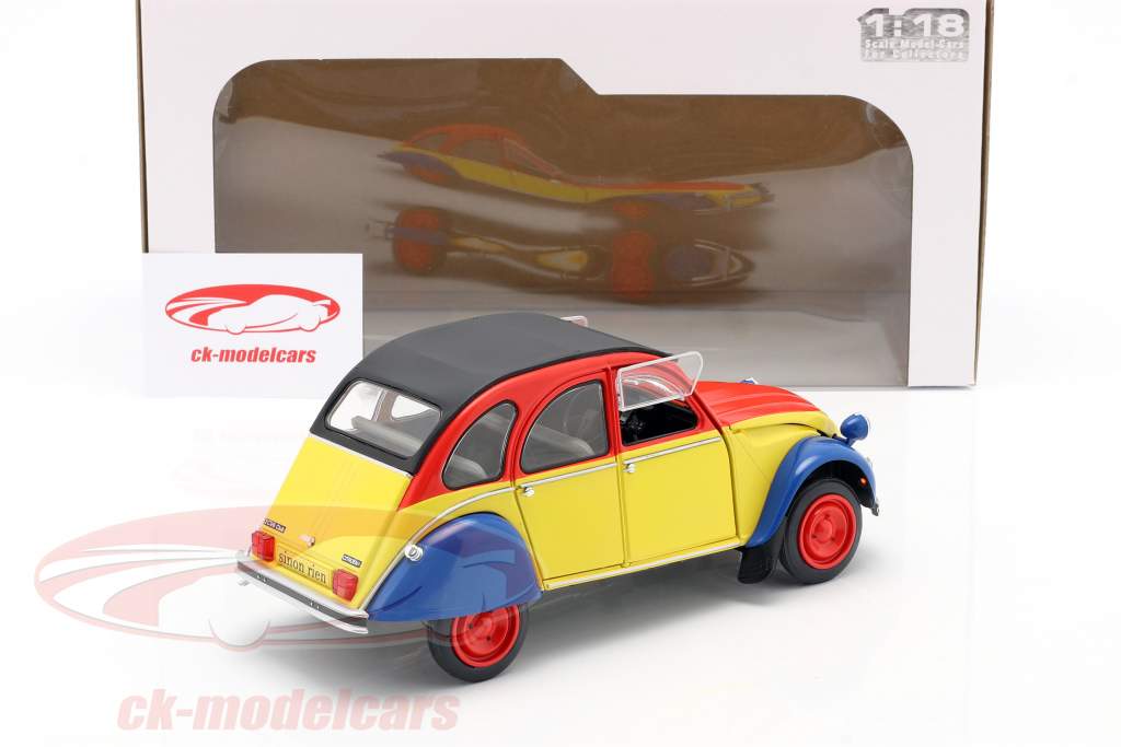 Citroen 2CV6 Ricard Année de construction 1985 Jaune / rouge / bleu 1:18 Solido