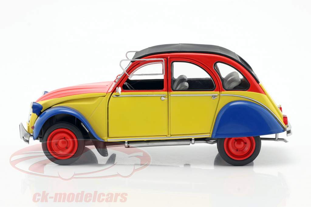 Citroen 2CV6 Ricard year 1985 yellow / red / blue 1:18 Solido