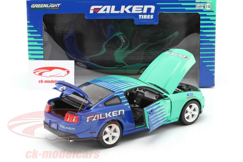 Ford Mustang GT Falken Tires 2010 blu / verde 1:18 Greenlight