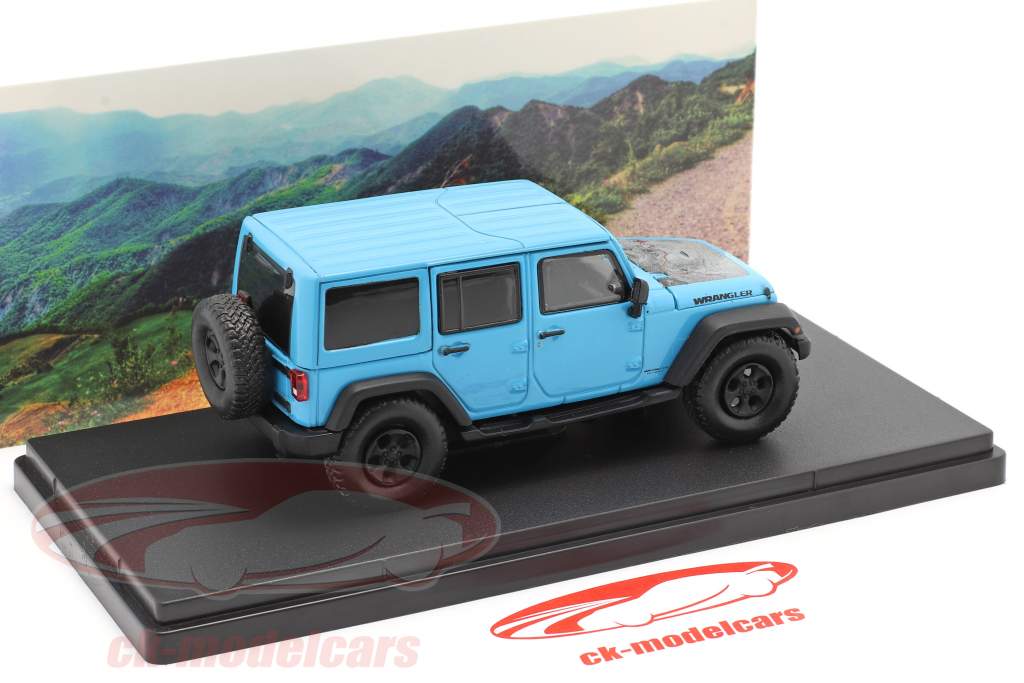 Jeep Wrangler Unlimited Big Bear 建設年 2017 青い 1:43 Greenlight