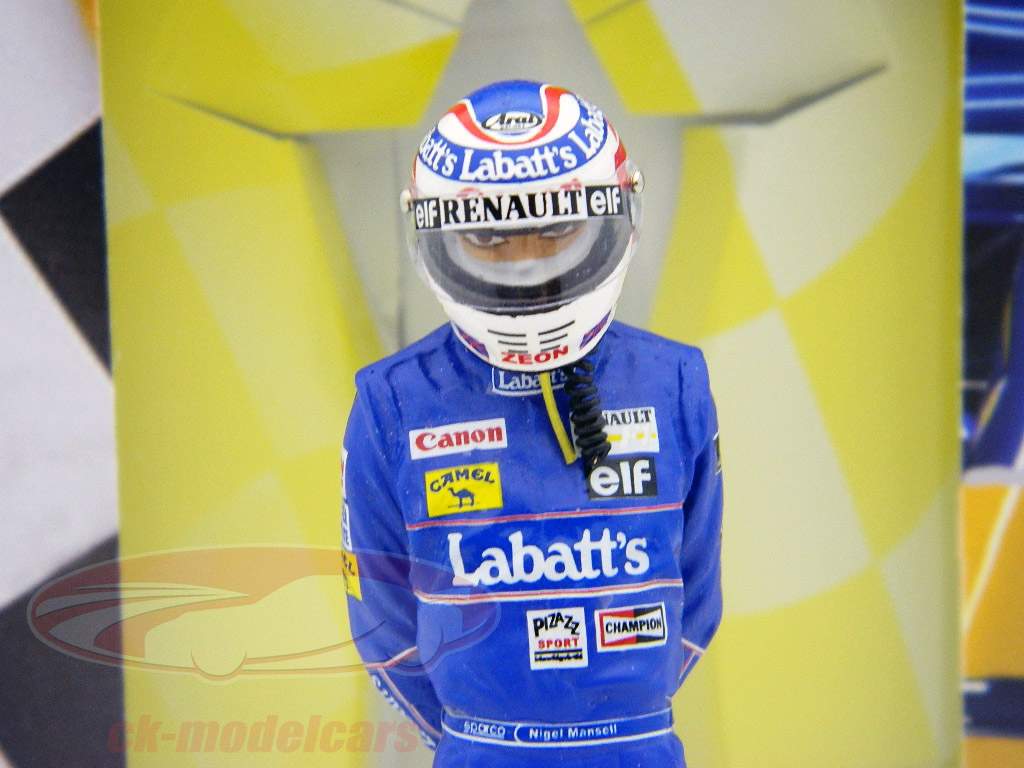 Nigel Mansell pilote chiffre champion de F1 en 1992 debout Ed.2 1:18 TopMo