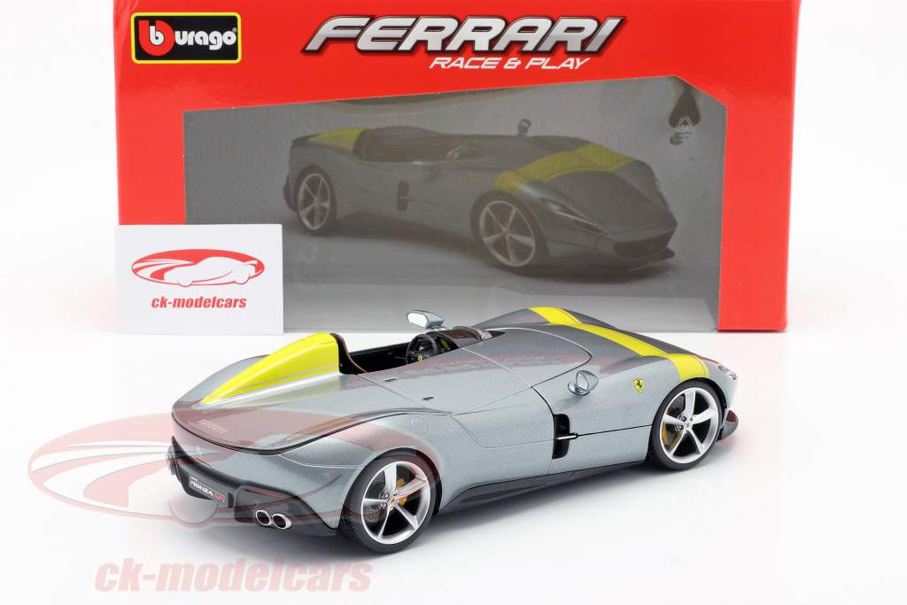 Ferrari Monza SP1 建设年份 2019 灰色 金属的 / 黄色 1:18 Bburago