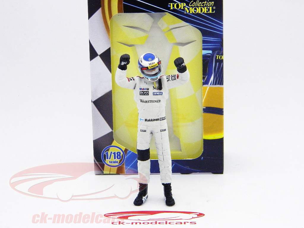 Mika Hakkinen chauffeur chiffre Formula 1 World Championship gagnant Faust debout 1:18 TopMo