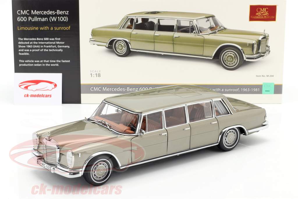 Mercedes-Benz Pullman (W 100) Limousine と サンルーフ ミンク グレー 1:18 CMC