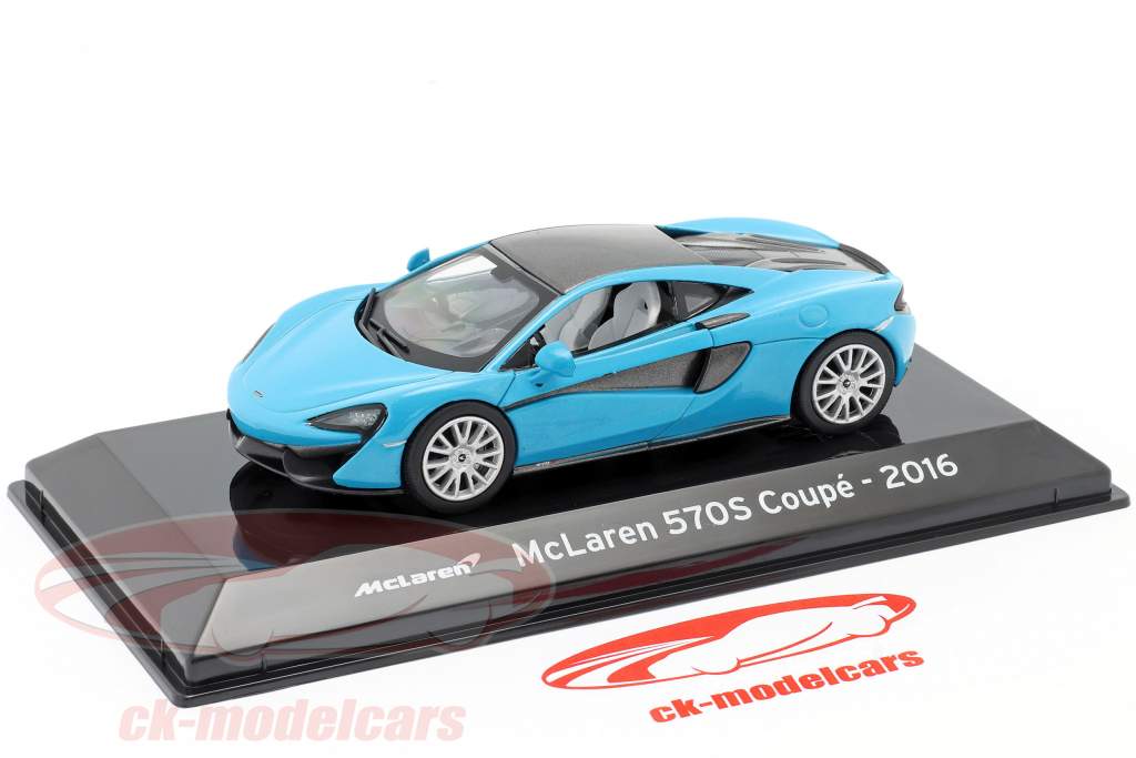 McLaren 570S Coupe Année de construction 2016 bleu métallique / noir 1:43 Altaya