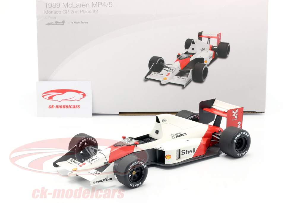 Alain Prost McLaren MP4/5 #2 campeón del mundo Mónaco GP fórmula 1 1989 1:18 TrueScale