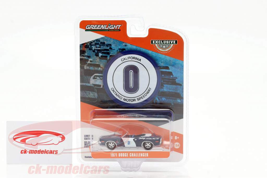 Dodge Challenger #0 Official Pace Car Ontario Motor Speedway 1:64 Greenlight
