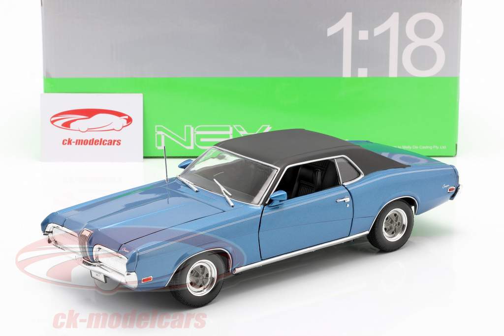 Mercury Cougar XR7 Ano 1970 azul 1:18 Welly