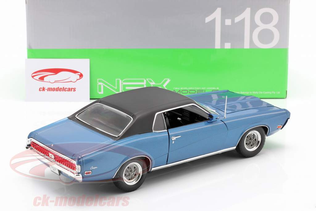 Mercury Cougar XR7 Jaar 1970 blauw 1:18 Welly