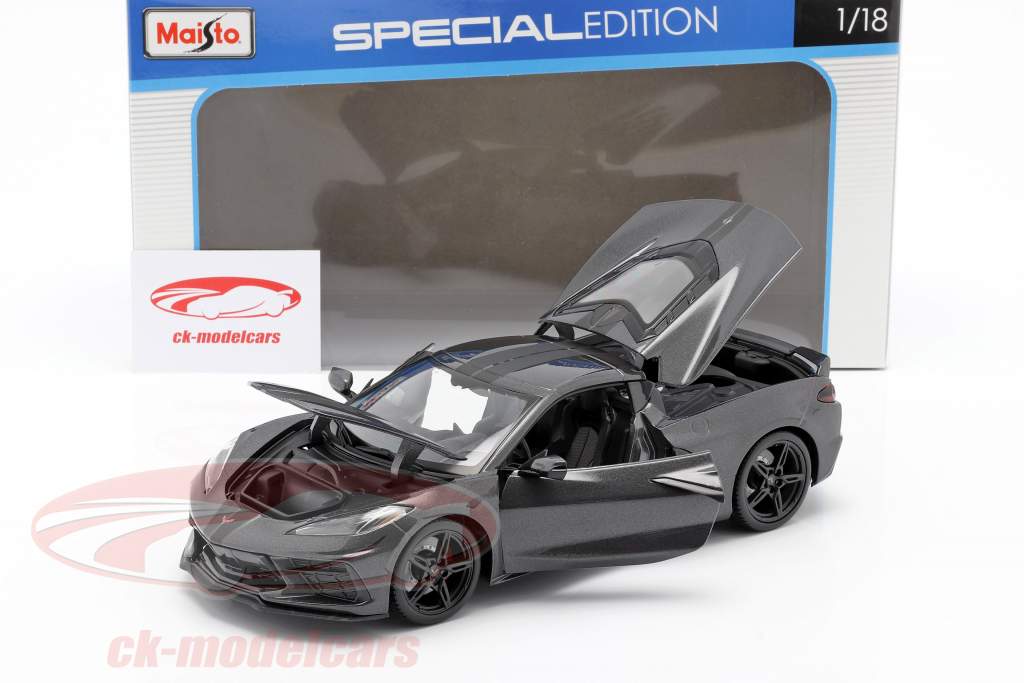 Chevrolet Corvette C8 Stingray Ano de construção 2020 cinzento 1:18 Maisto