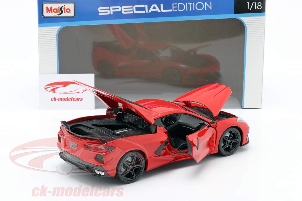 Chevrolet Corvette C8 Stingray Byggeår 2020 rød 1:18 Maisto