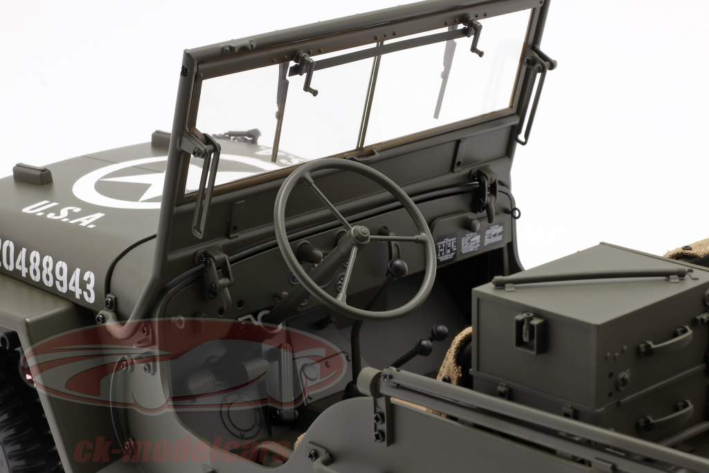 Jeep Willys MB with trailer and M3 Anti-tank gun 1943 olive 1:8 Premium X