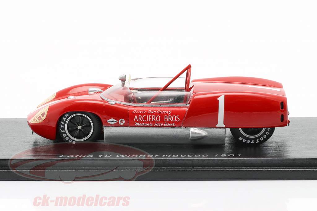 Lotus 19 #1 Winner Nassau Trophy Race 1961 Dan Gurney 1:43 Spark