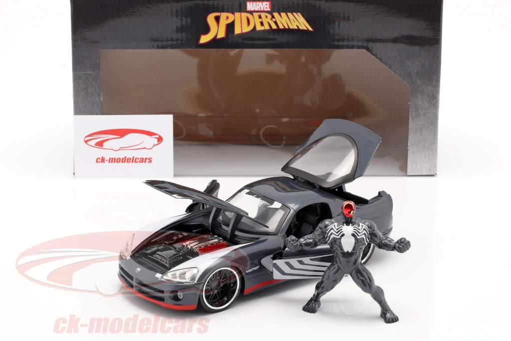Dodge Viper Ano de construção 2008 Com figura Venom Marvel Spiderman 1:24 Jada Toys