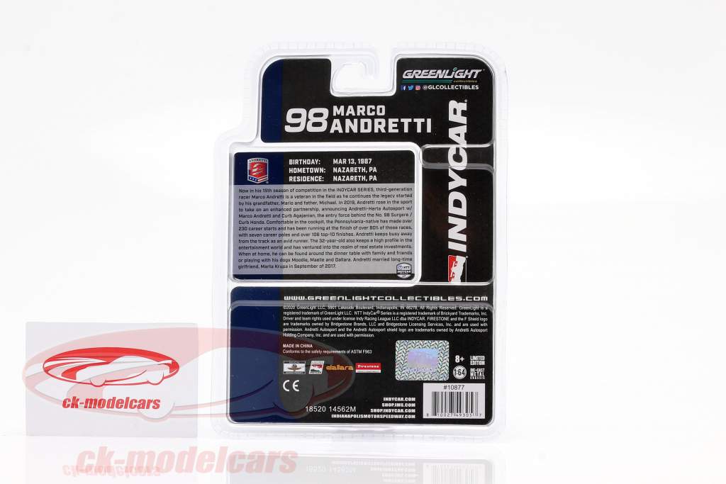 Marco Andretti Honda #98 Indycar Series 2020 Andretti Herta Autosport 1:64 Greenlight