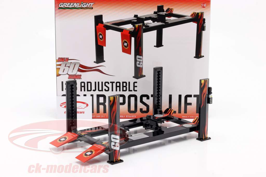 Adjustable four-post Lift Gone in 60 seconds 1:18 Greenlight