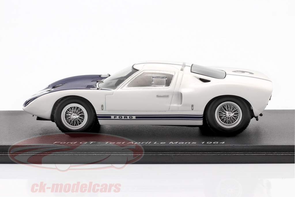 Ford GT #9 toets april LeMans 1964 Jo Schlesser 1:43 Spark