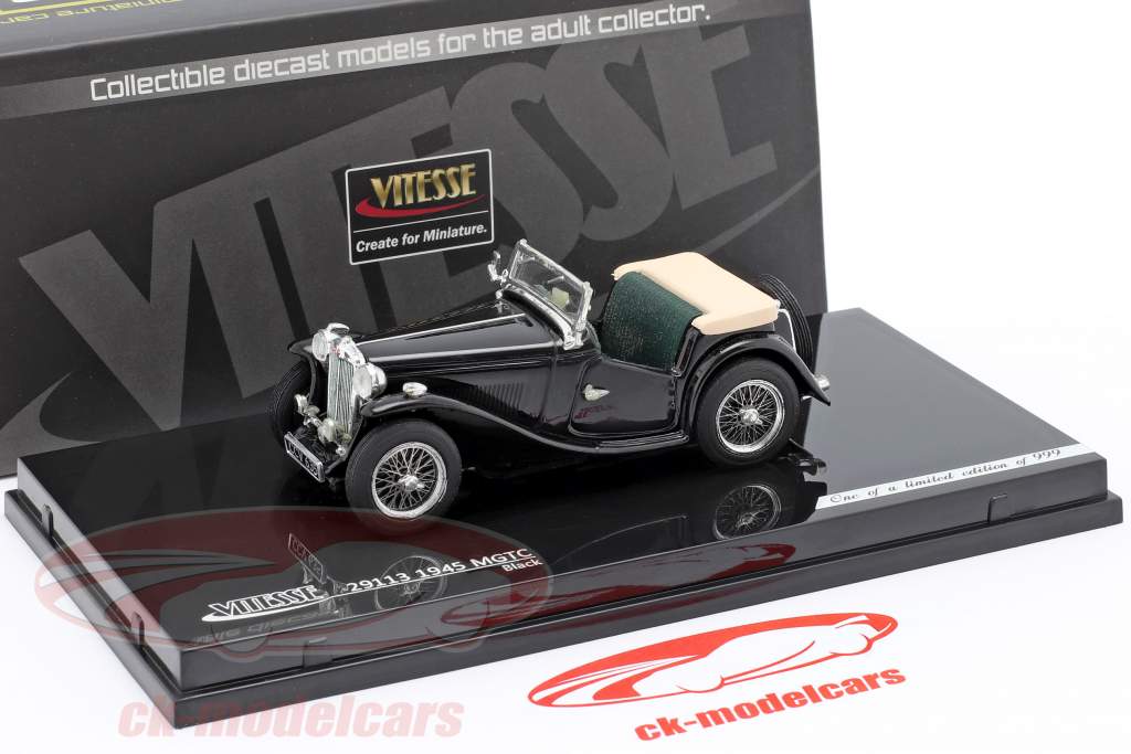 MGTC Cabriolet Jaar 1945 black 1:43 Vitesse