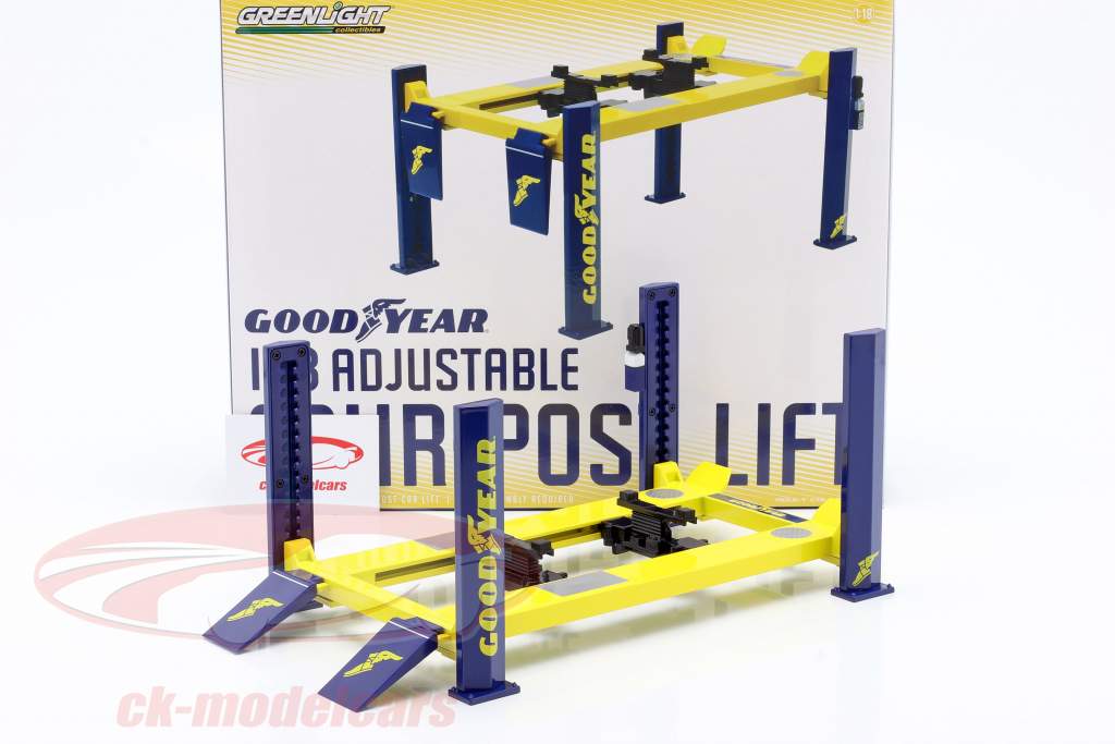 可调式 四柱 升降平台 Goodyear 黄色 / 蓝色 1:18 Greenlight
