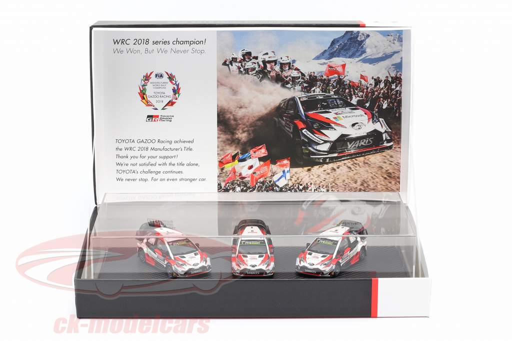 3 carros Set Toyota Gazoo Racing WRC 2018 Series Do fabricante campeão 1:43 Spark