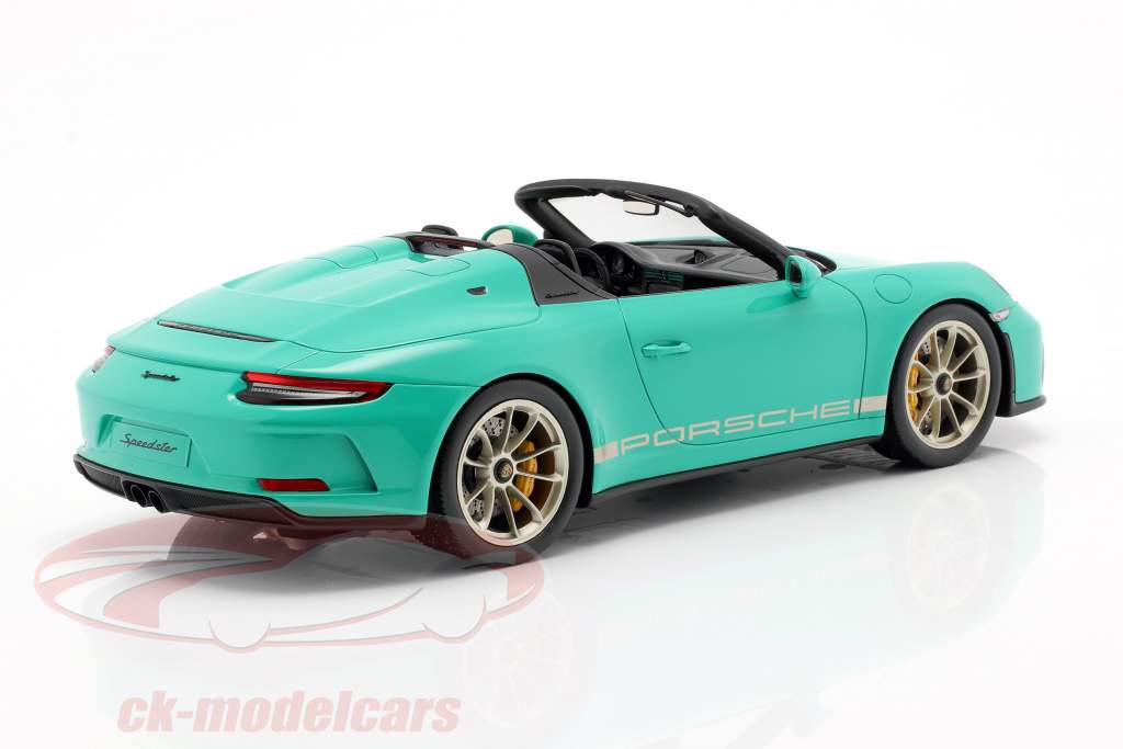 Porsche 911 (991 II) Speedster jade grøn Med Udstillingsvindue 1:18 Spark