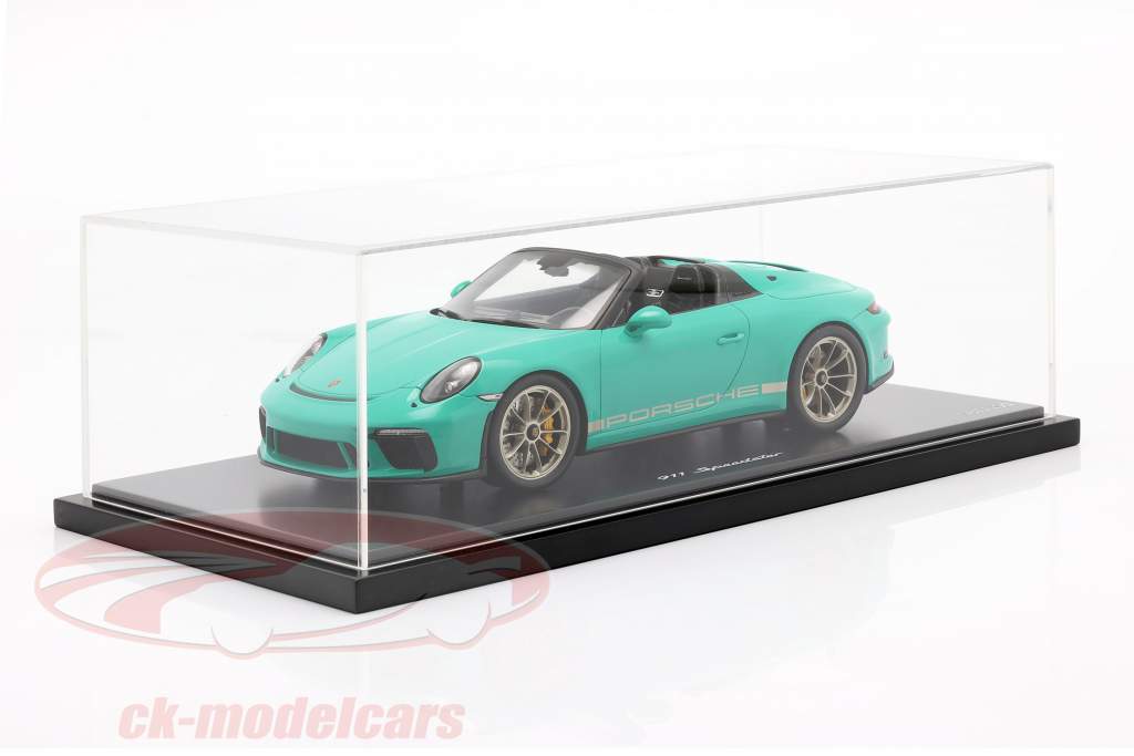 Porsche 911 (991 II) Speedster jade grøn Med Udstillingsvindue 1:18 Spark
