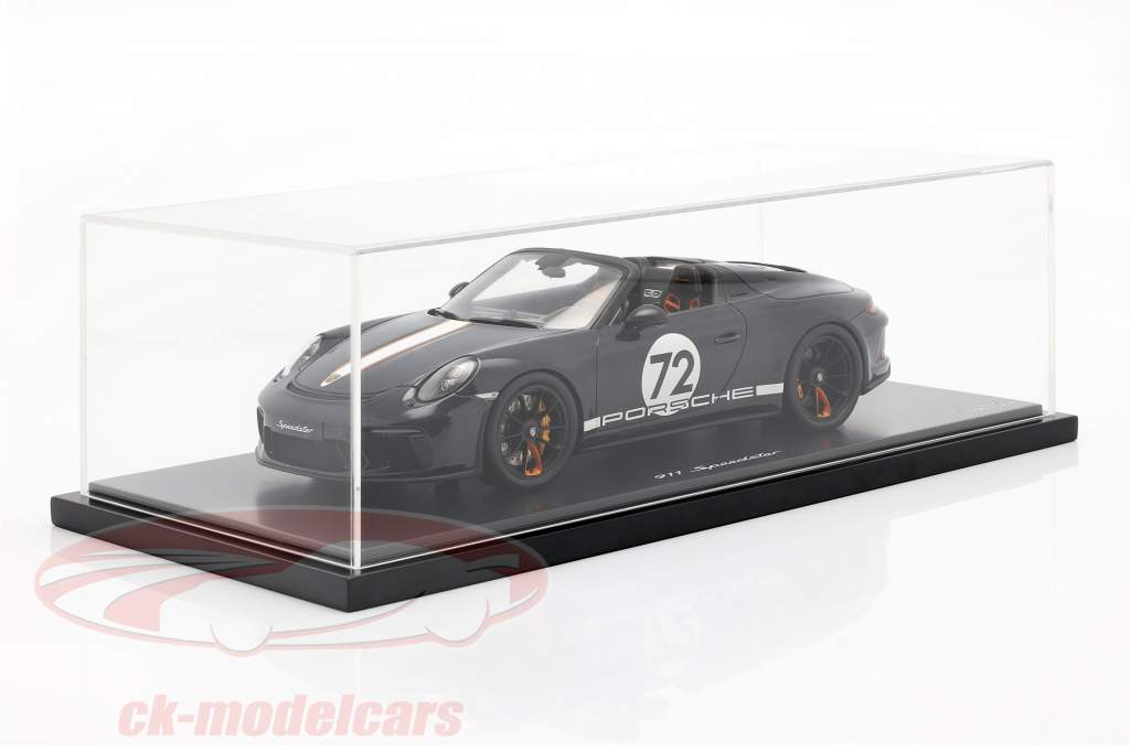Porsche 911 (991 II) Speedster #72 bleu de mer Avec Vitrine 1:18 Spark