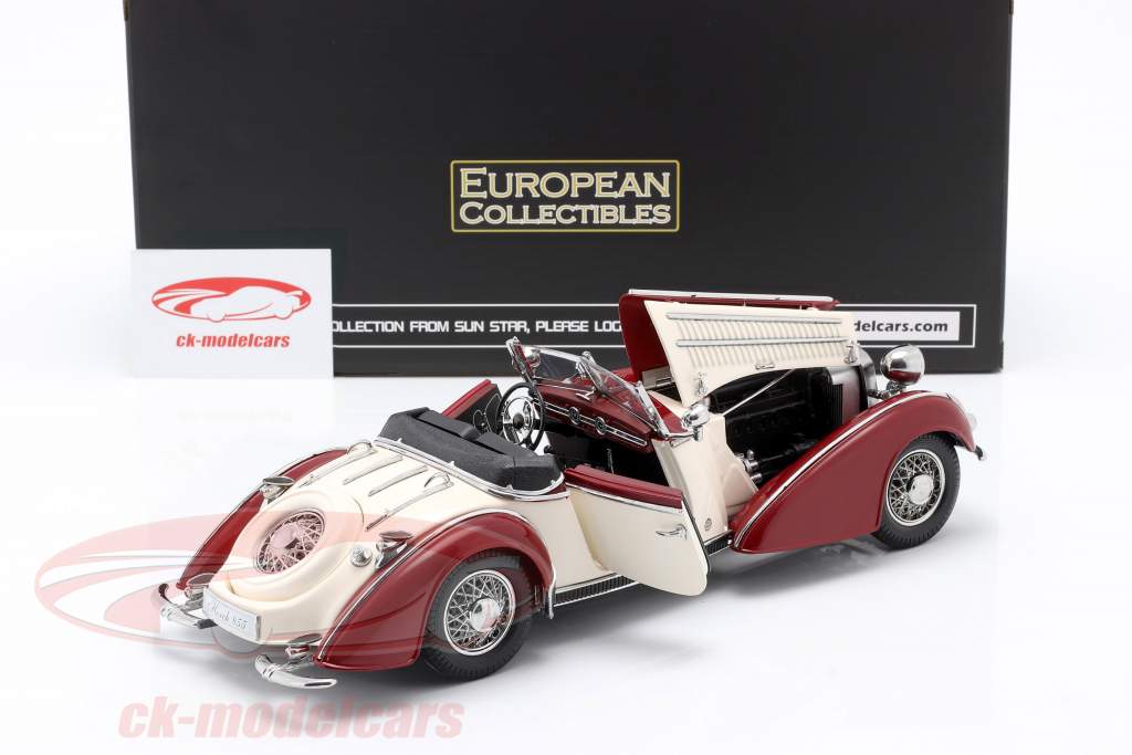 Horch 855 Roadster an 1939 sombre rouge / beige 1:18 SunStar