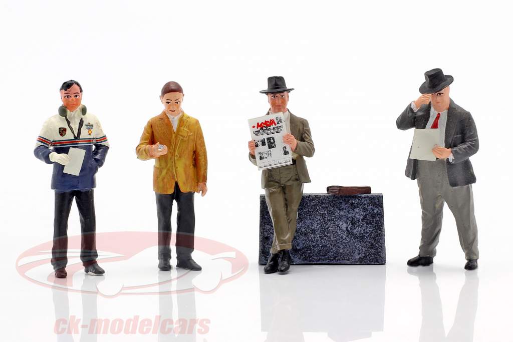 Team Managers 4 tegn Set 1:43 LeMansMiniatures