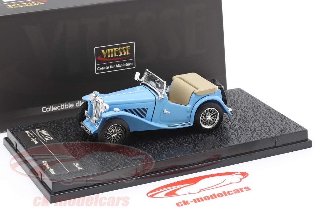 MGTC Open jaar 1946 tondeuse blauw 1:43 Vitesse