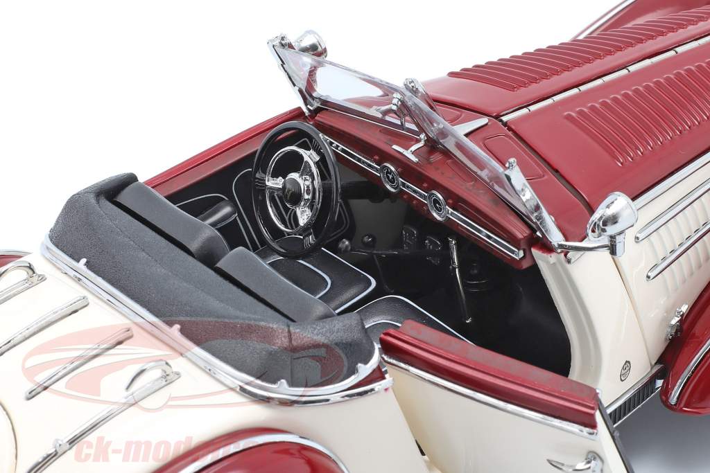Horch 855 Roadster an 1939 sombre rouge / beige 1:18 SunStar