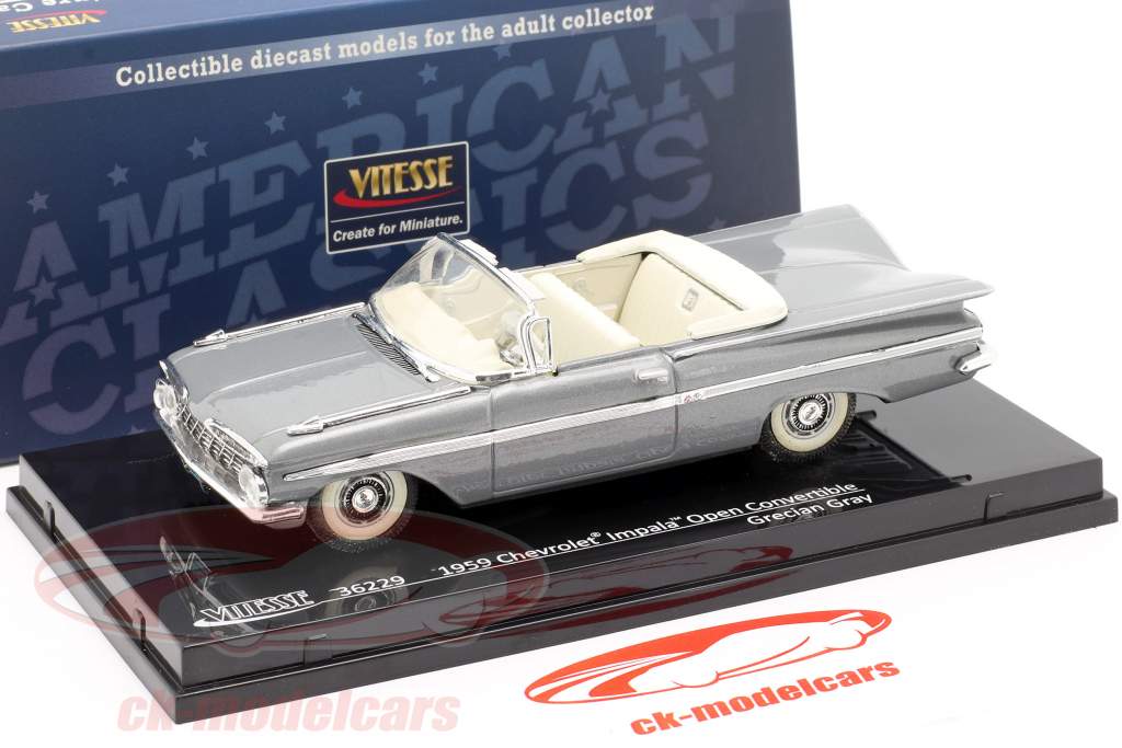 Chevrolet Impala Open Convertible anno 1959 grigio 1:43 Vitesse