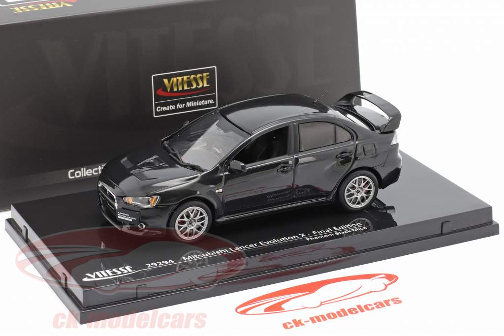 Mitsubishi Lancer Evolution X ano 2012 fantasma Preto 1:43 Vitesse