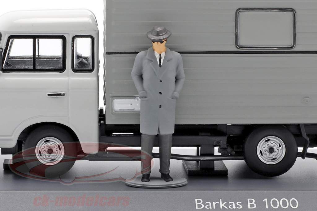 Barkas B 1000 Doos lichaam Stasi transporter Met figuur Grijs 1:43 Schuco