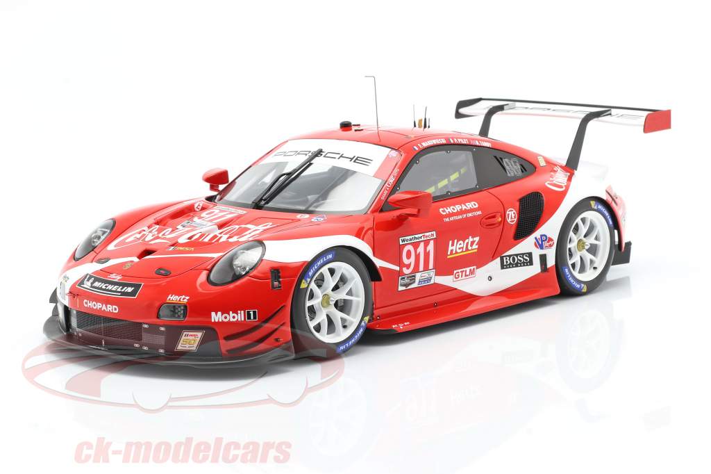 Porsche 911 RSR #911 Coca Cola IMSA 冠军 2019 Petit LeMans 1:18 Spark