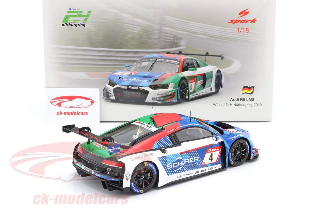 Audi R8 LMS #4 winnaar 24h Nürburgring 2019 Audi Sport Team Phoenix 1:18 Spark