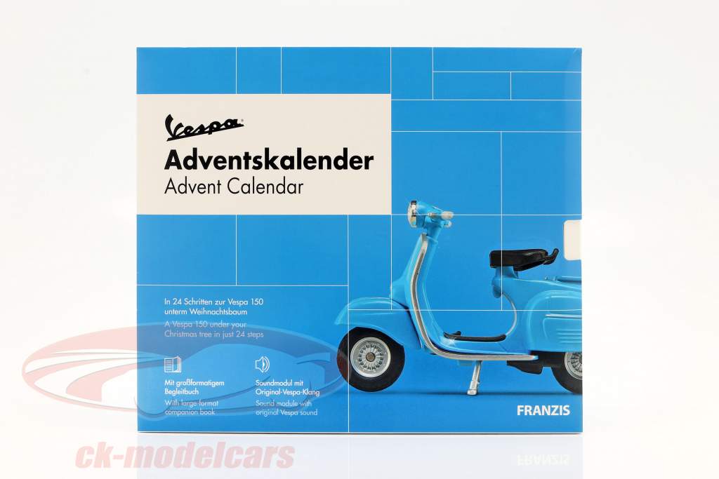 Vespa advent Calendar: Vespa year 1965 blue 1:43 Franzis