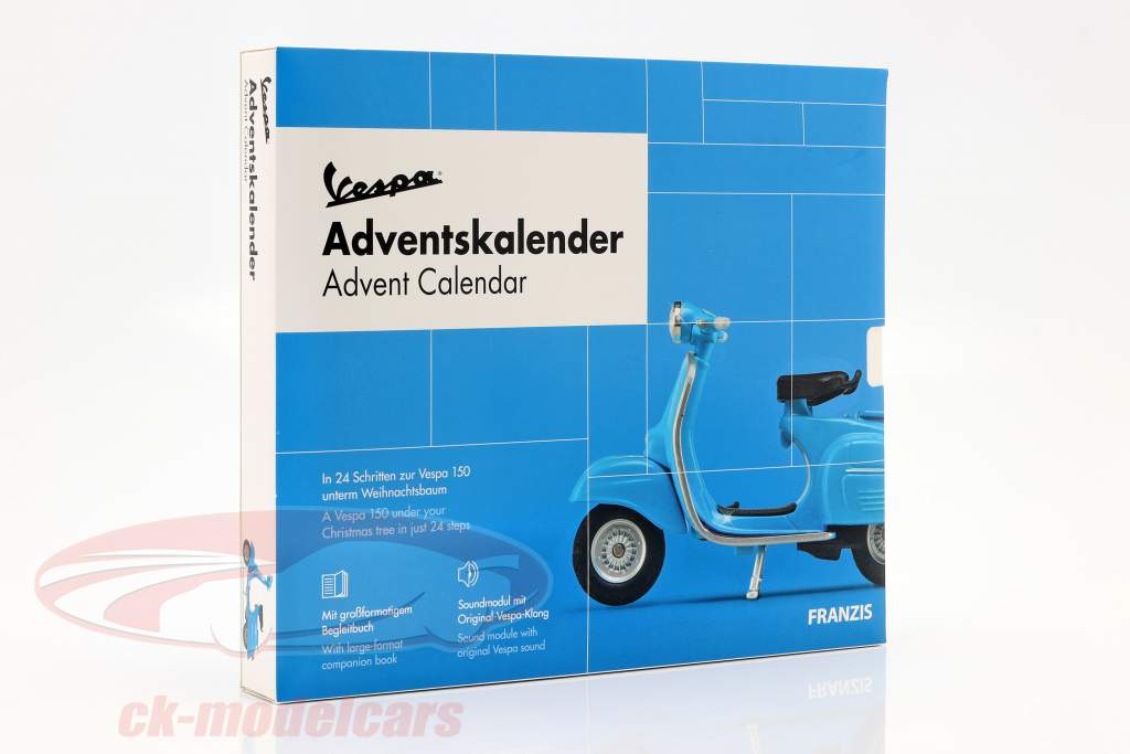 Vespa advent Calendar: Vespa year 1965 blue 1:43 Franzis