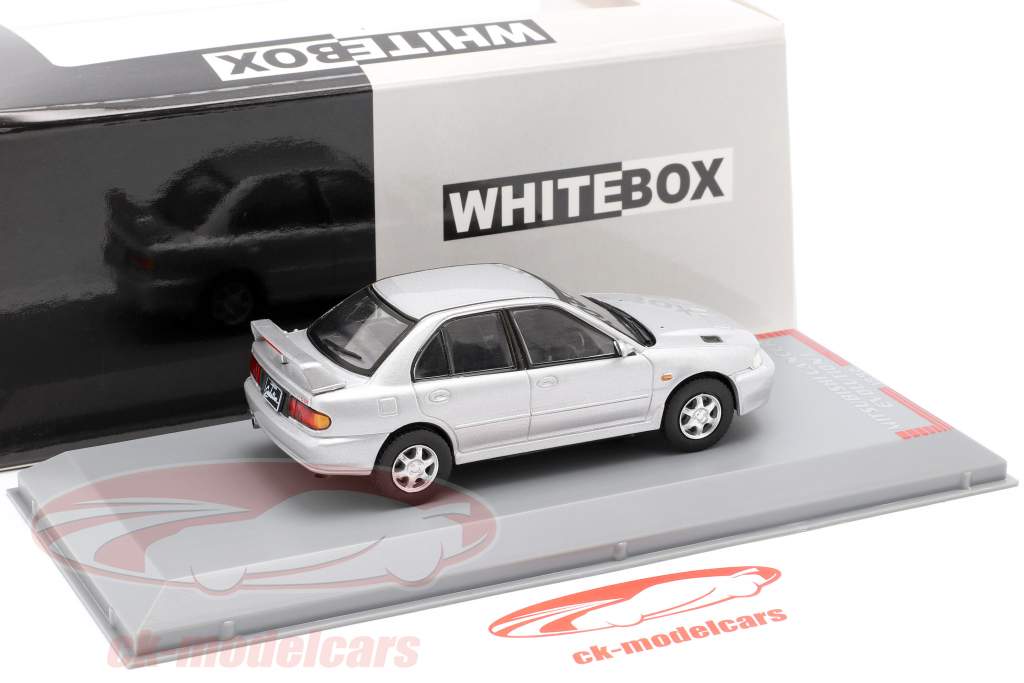 Mitsubishi Lancer Evolution I RHD Bouwjaar 1992 zilver 1:43 WhiteBox