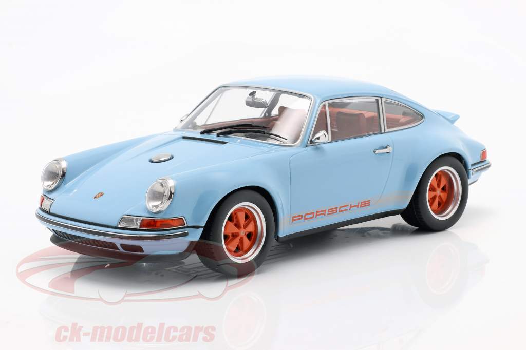 Singer Coupe Porsche 911 Modification gulf blue / orange 1:18 KK-Scale