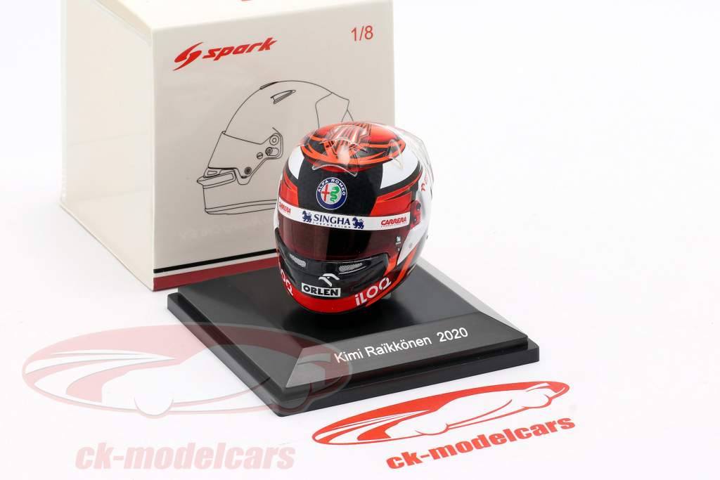 Kimi Räikkönen #7 Alfa Romeo Racing Orlen Formel 1 2020 Helm 1:8 Spark